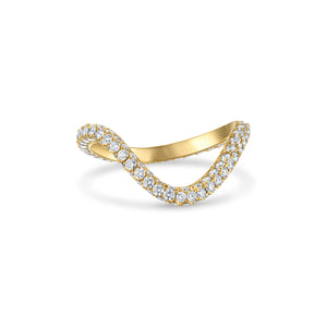 18K yellow gold diamond pave band