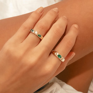 Mia Gem Ring in Emerald – RTS (6015110971549)