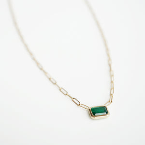 Ro Necklace in Emerald (5825875771549)