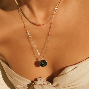 Demi Herringbone Chain Necklace (5828063756445)